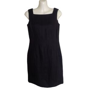 Talbots Sleeveless Lined Linen‎ Shift Dress, Size 2, Black